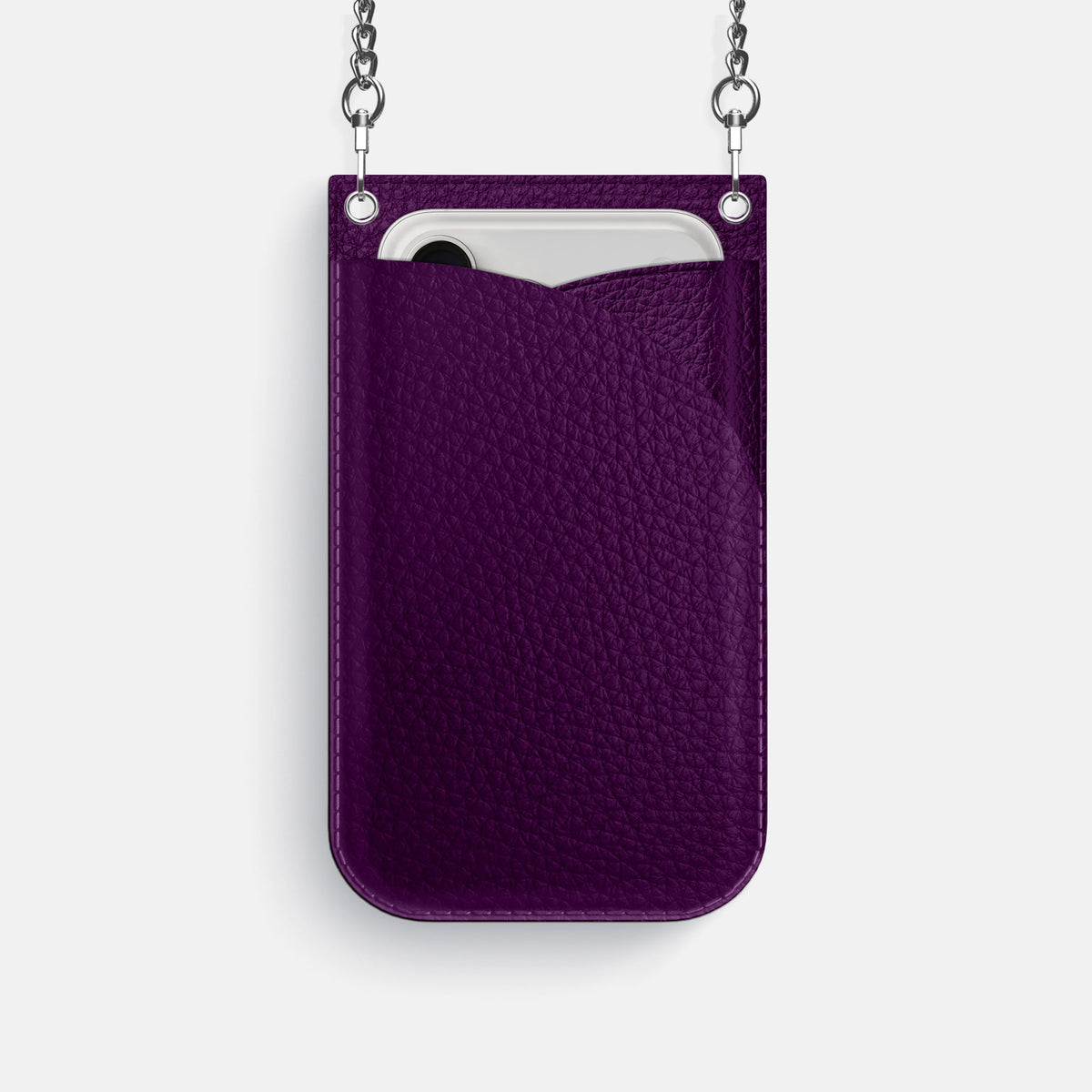 Crossbody Bag For iPhone 18 Pro In Calf -1 | Violet-Steel