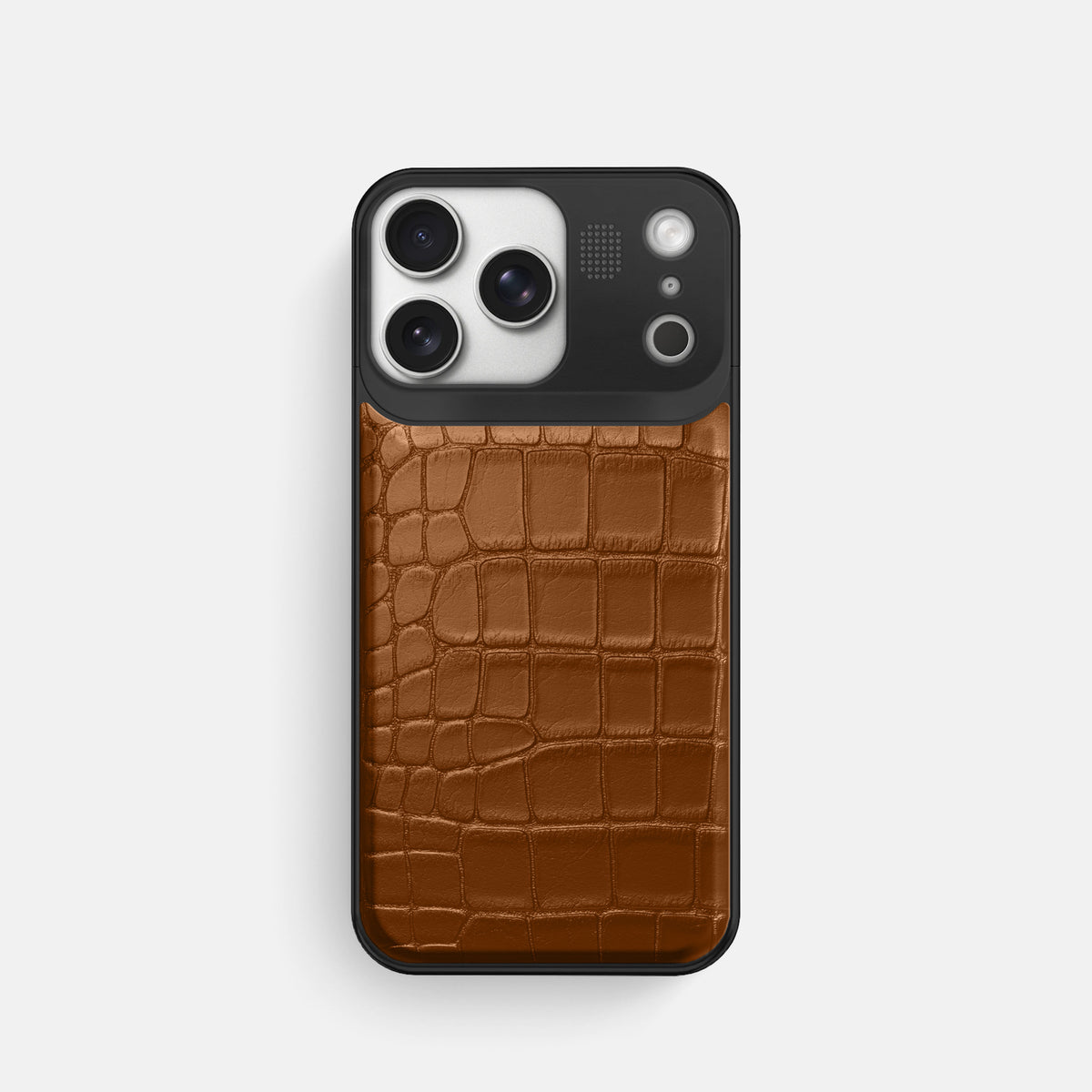 Metal Case For iPhone 17 Pro In Alligator -1 | Honey-Black