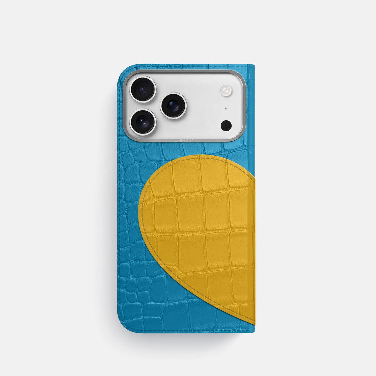 Folio Case With Heart For iPhone 18 Pro In Alligator -3 | Curaçao-Blue-Steel