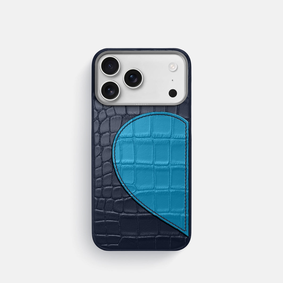 Classic Case With Half Heart - Left For iPhone 18 Pro In Alligator -1 | Navy-Blue-Steel