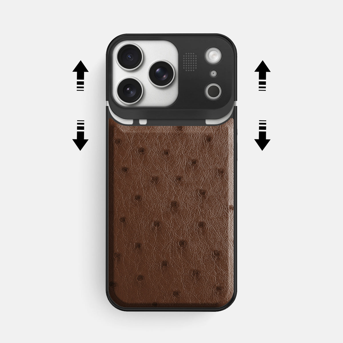 Metal Case For iPhone 17 Pro Max In Ostrich -2 | Chocolate-Black