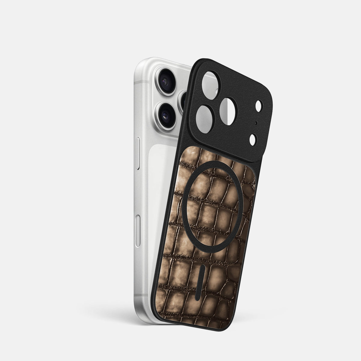 MagSafe Mask For iPhone 18 Pro In Patina Alligator -1 | Etoupe