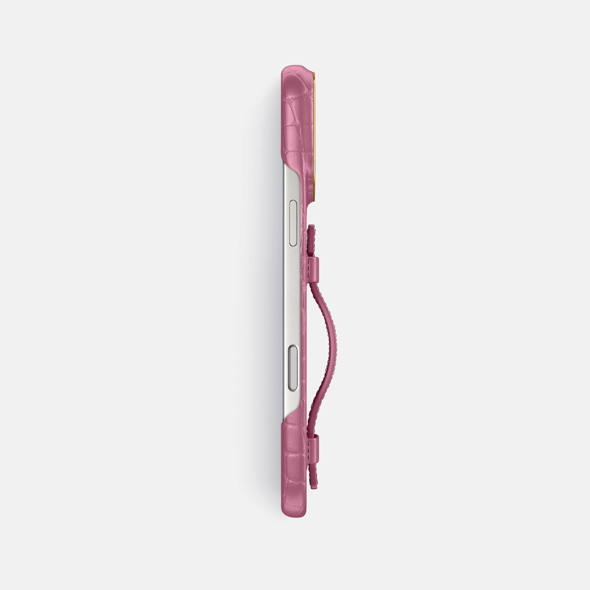Handle Case For iPhone 18 Pro Max In Alligator -3 | Pink-Lagoon-Gold