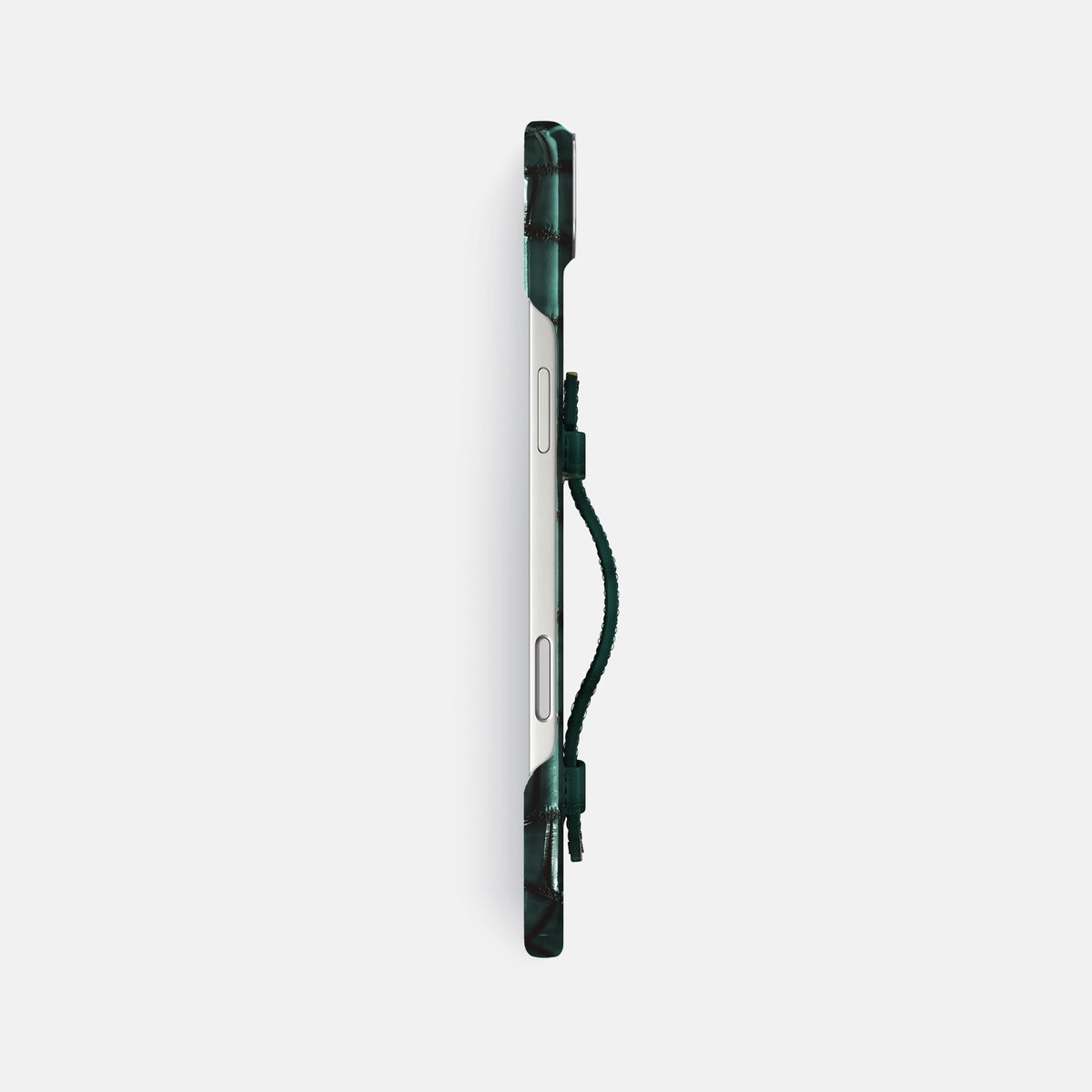 Handle Case For iPhone 17 Air In Patina Alligator -3 | Green-Steel