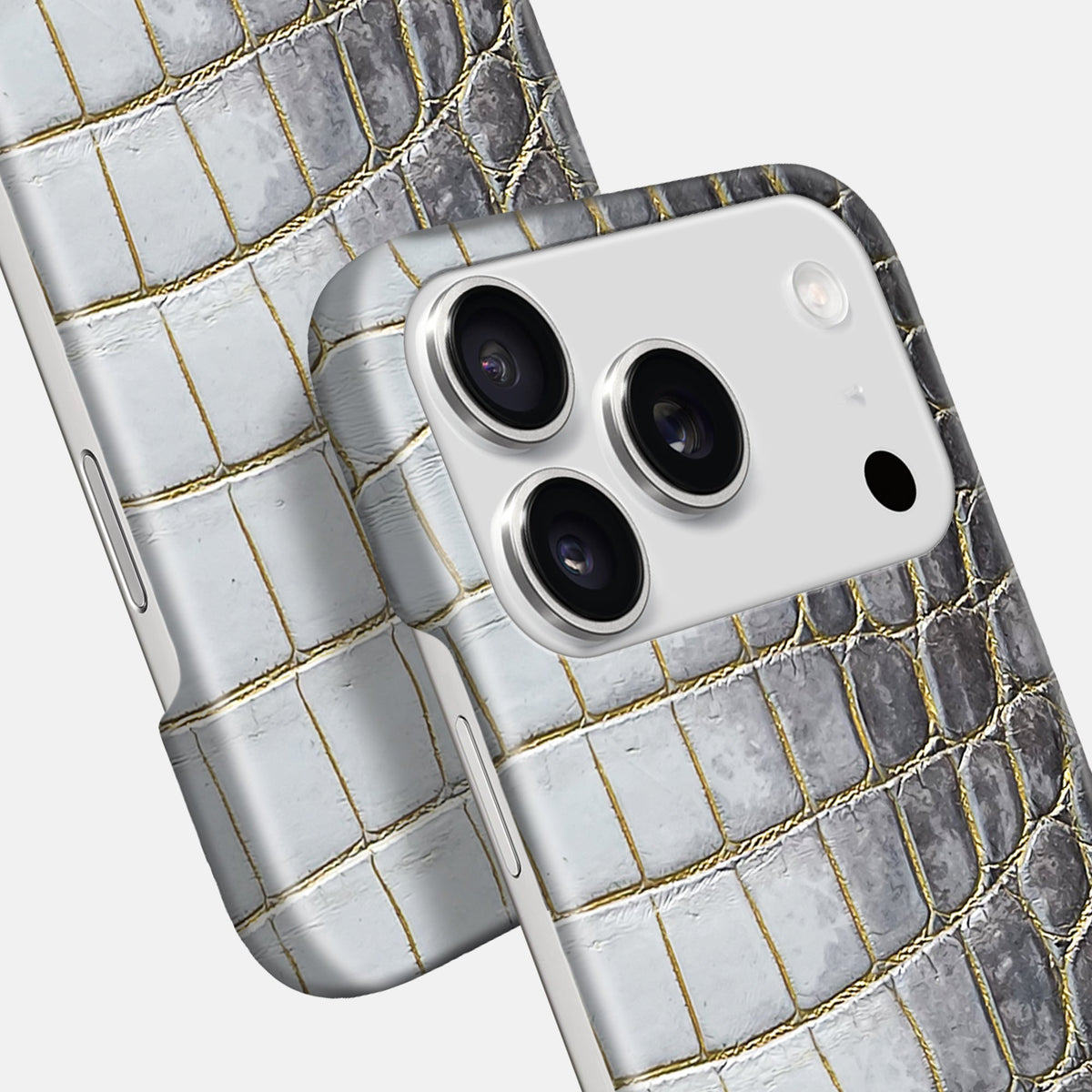 Slim Case For iPhone 18 Pro In Himalayan Crocodile -5 | Gold