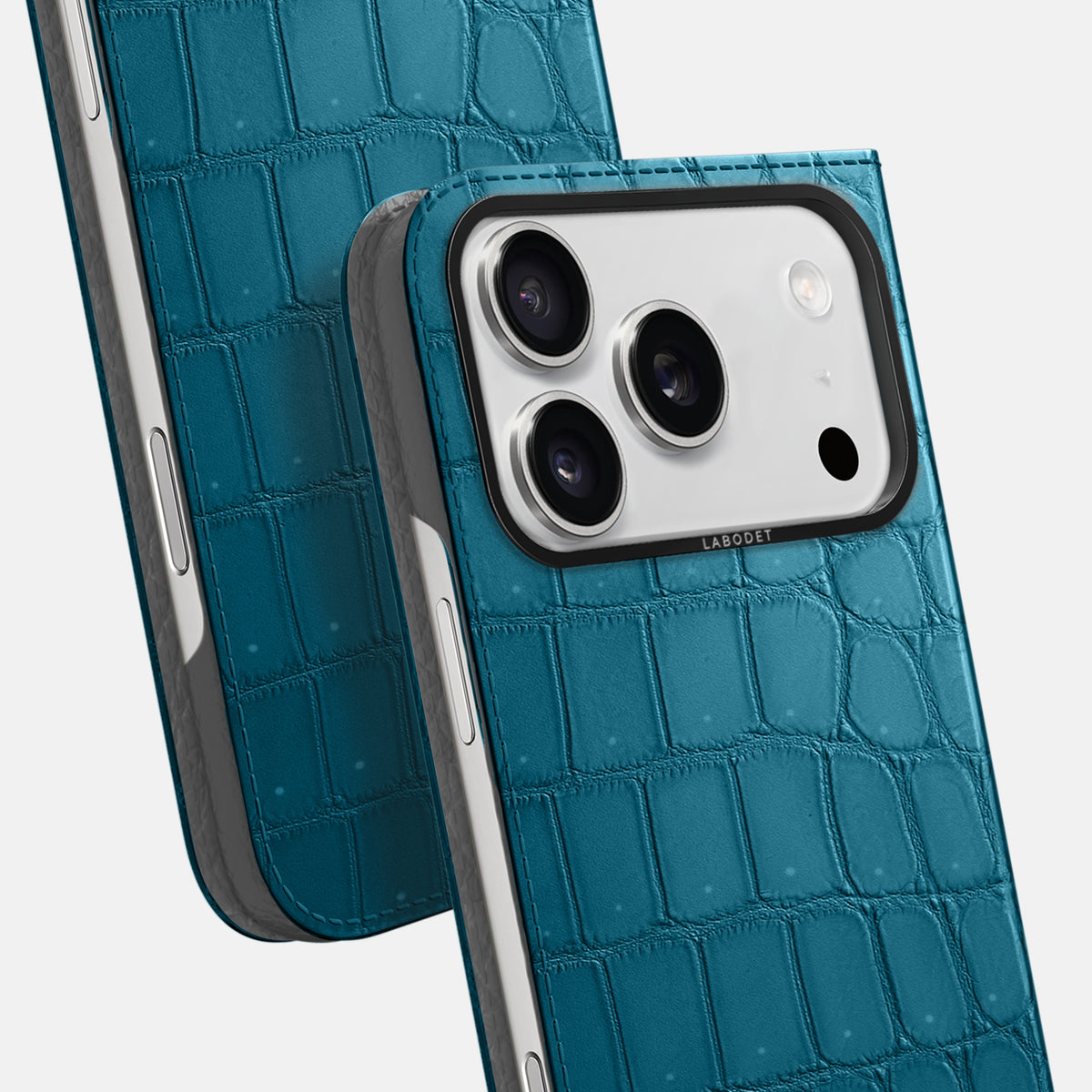 Folio Case For iPhone 17 Pro In Porosus Crocodile -5 | Turquoise-Black