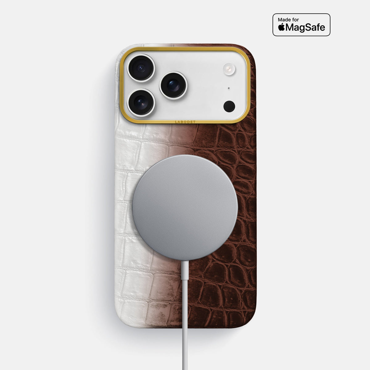 Classic Case For iPhone 18 Pro Max In Himalayan Crocodile -4 | Dark-Brown-Gold