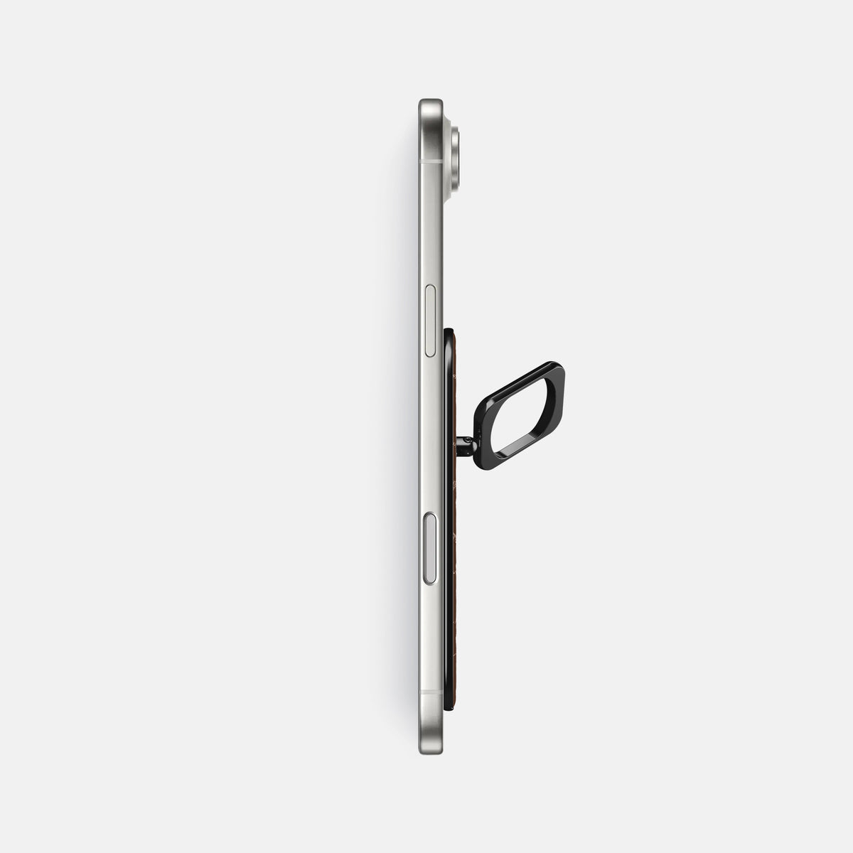 MagSafe Ring For iPhone 17 Air In Shiny Alligator -3 | Brown-Black