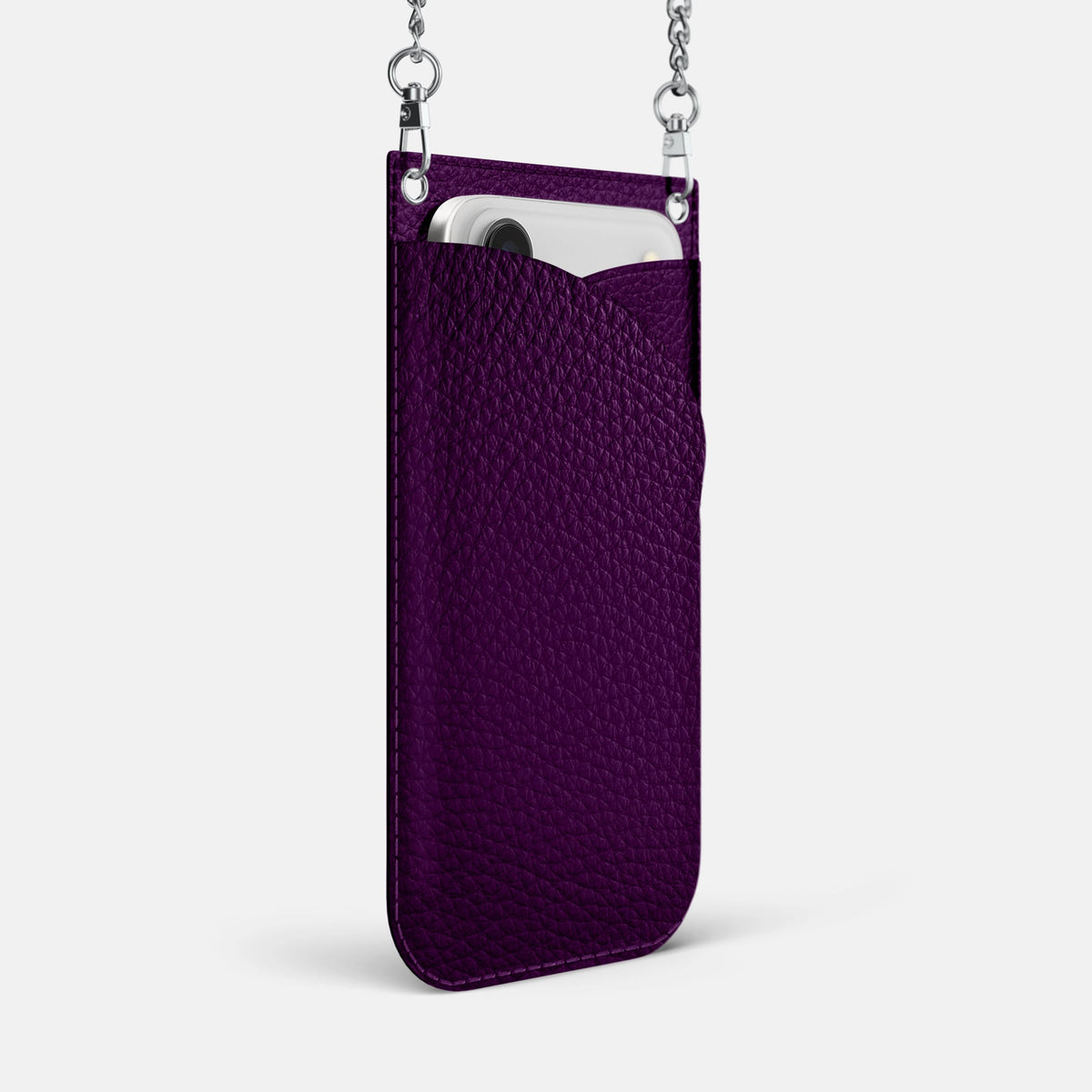 Crossbody Bag For iPhone 18 Pro Max In Calf -2 | Violet-Steel