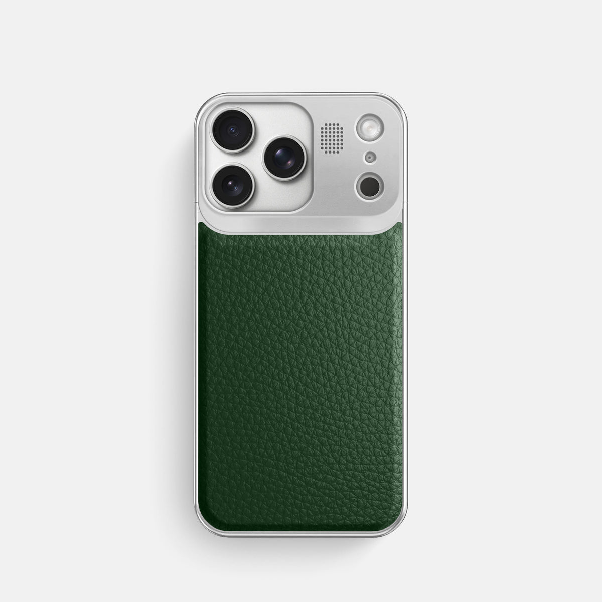 Metal Case For iPhone 17 Pro In Calf -1 | Dark-Green-Steel
