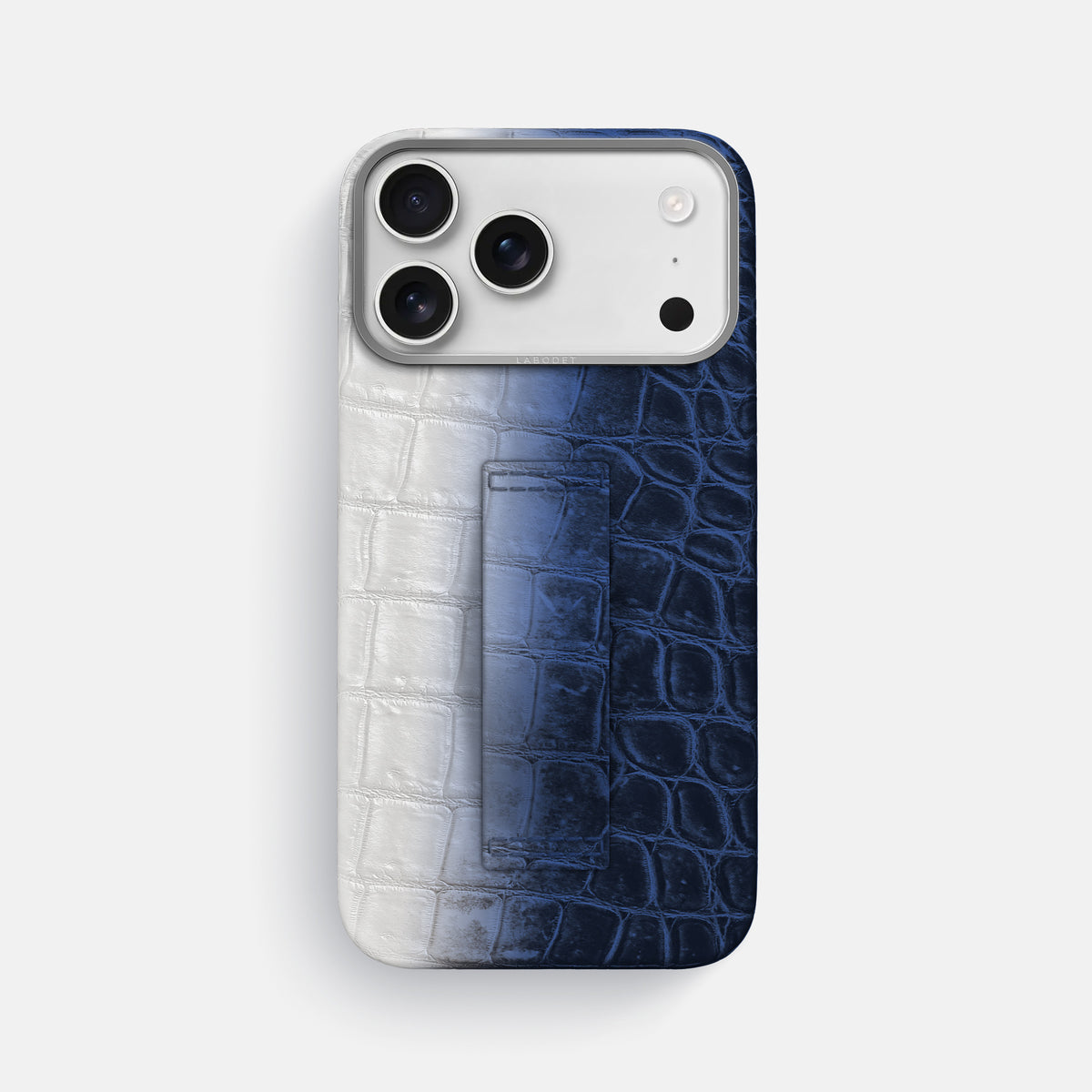 Finger Case For iPhone 17 Pro Max In Himalayan Crocodile -1 | Navy-Blue-Steel
