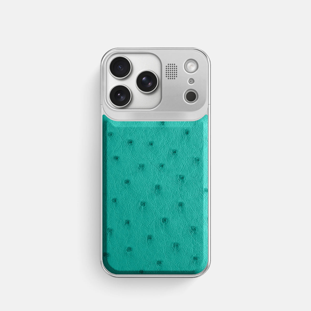 Metal Case For iPhone 17 Pro In Ostrich -1 | Turquoise-Steel