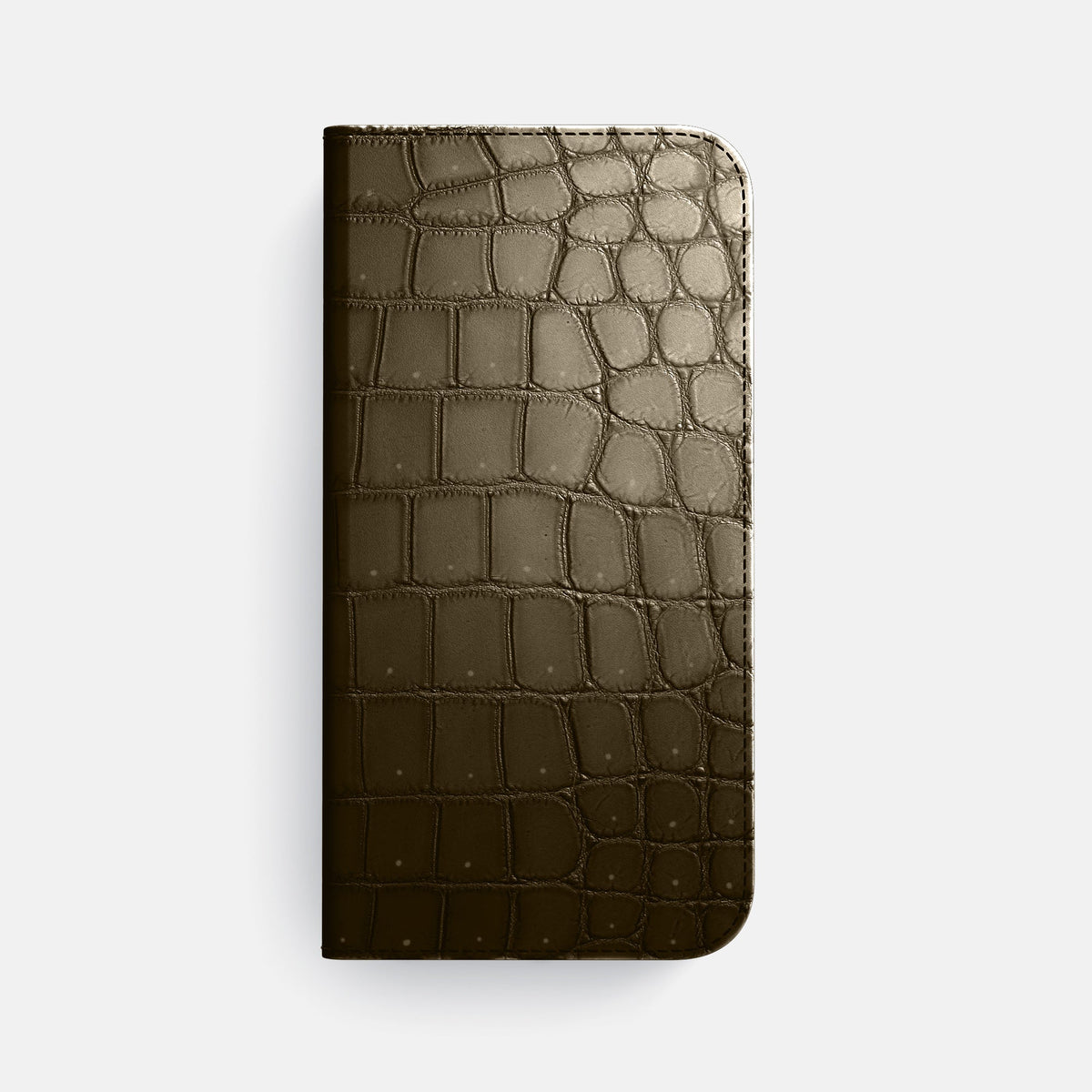 Folio Case For iPhone 18 Pro Max In Porosus Crocodile -4 | Bronze-Steel