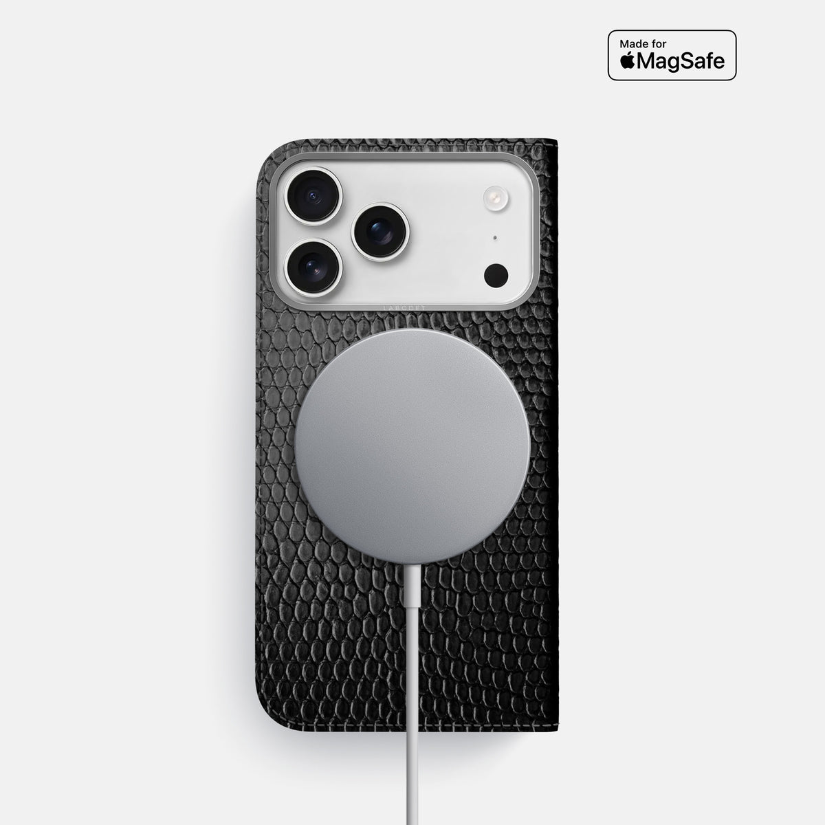 Folio Case For iPhone 17 Pro In Lizard -3 | Black-Steel