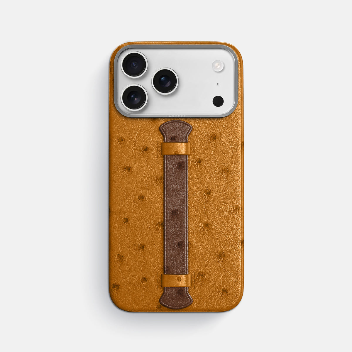 Center Handle Coloré For iPhone 17 Pro Max In Ostrich -1 | Chestnut-Steel