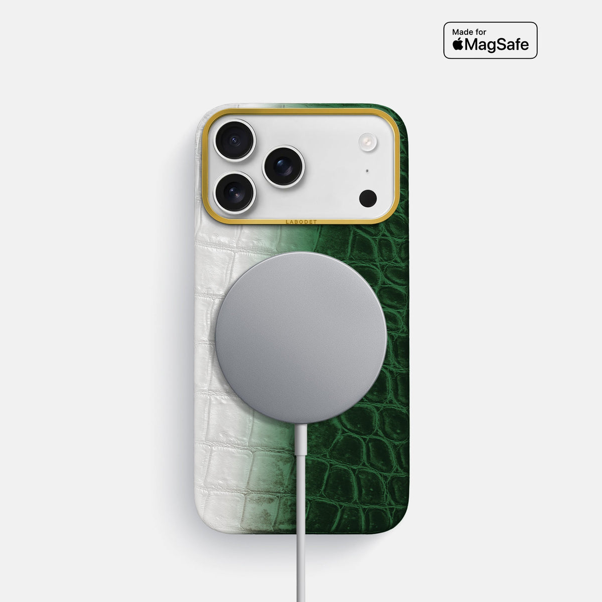 Classic Case For iPhone 18 Pro In Himalayan Crocodile -4 | Green-Gold