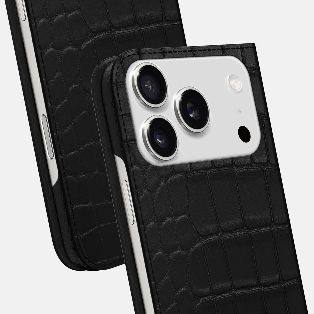 Folio Slim Case For iPhone 18 Pro Max In Alligator -5 | Black
