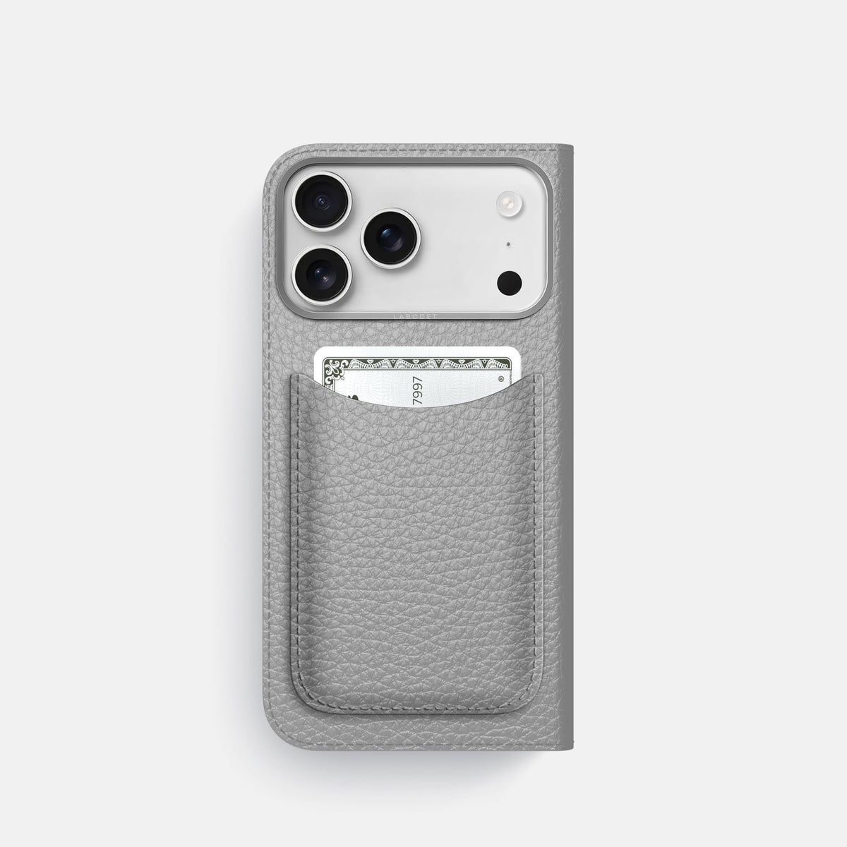 Folio Case with Card For iPhone 18 Pro In Calf -3 | Nuage-Steel