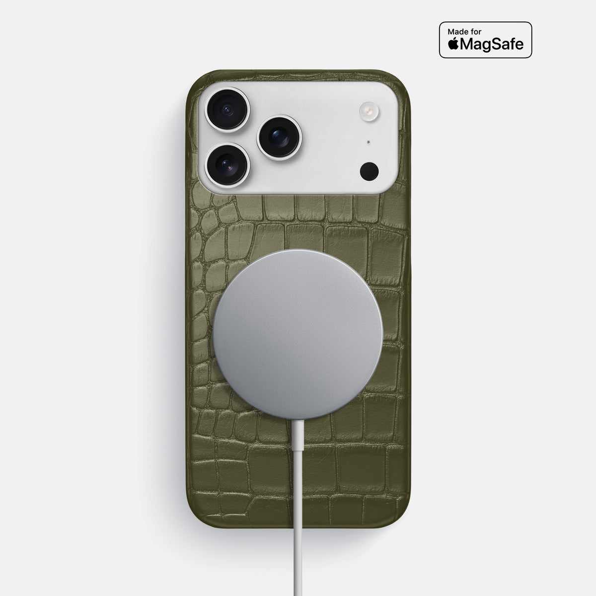 Slim Case For iPhone 17 Pro Max In Alligator -5 | Kaki-Green