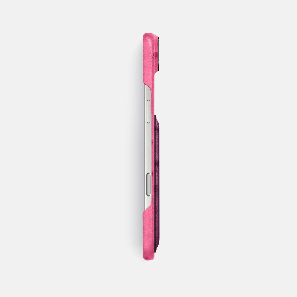 Double Card Case Coloré For iPhone 17 Air In Ostrich -3 | Pink-Black