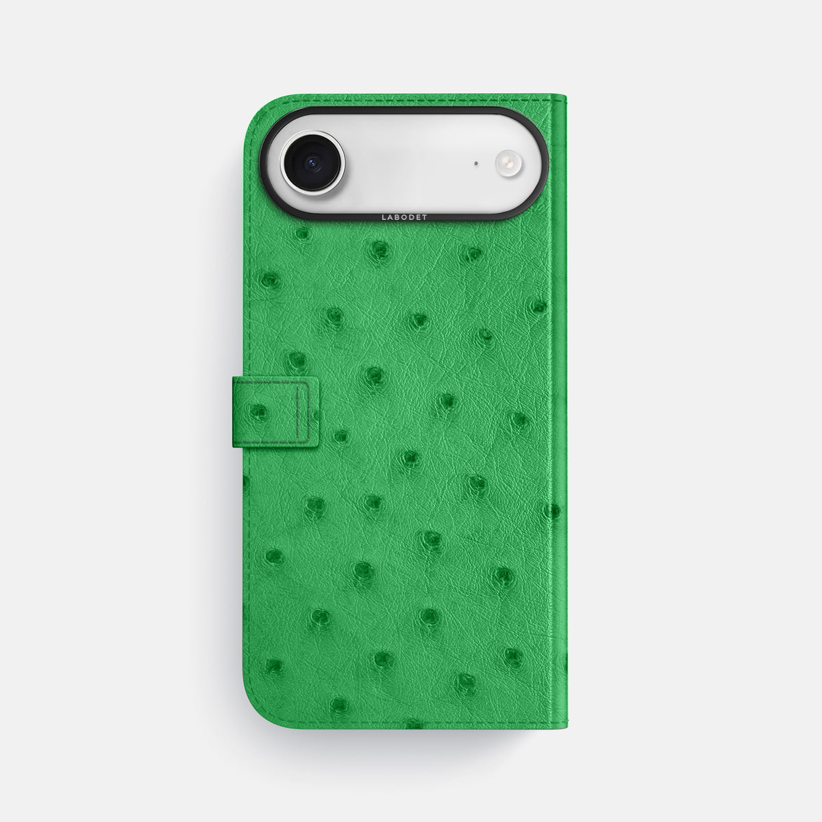 Folio Case with Clasp For iPhone 17 Air In Ostrich -3 | Kentucky-Green-Black