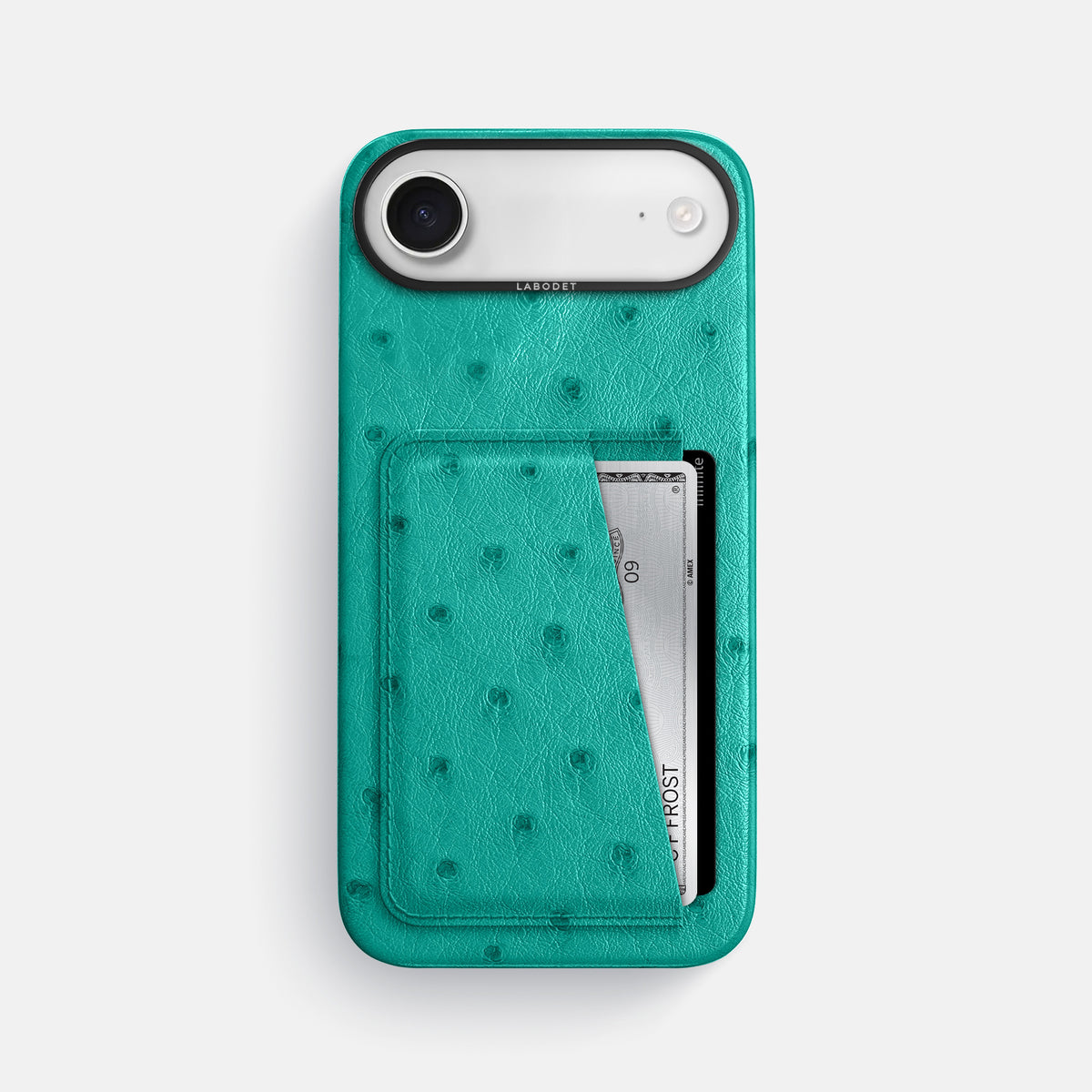 Double Card Case For iPhone 17 Air In Ostrich -1 | Turquoise-Black