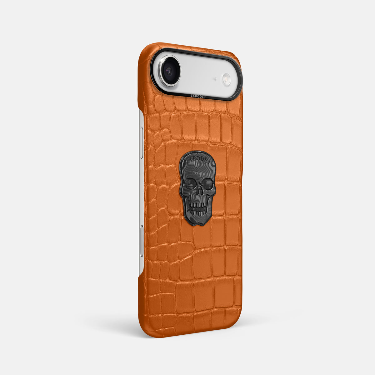 Classic Case With Carbon Skull For iPhone 17 Air In Alligator -2 | Orange-Black