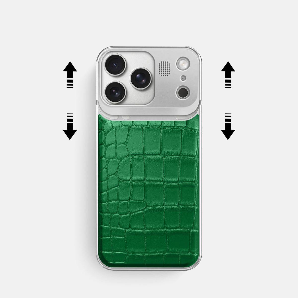Metal Case For iPhone 17 Pro In Alligator -2 | Forest-Green-Steel