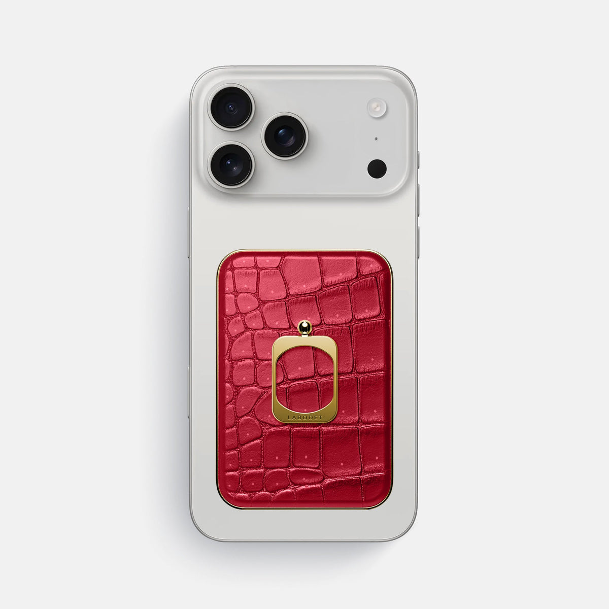 MagSafe Ring For iPhone 18 Pro Max In Porosus Crocodile -2 | Burgundy-Gold