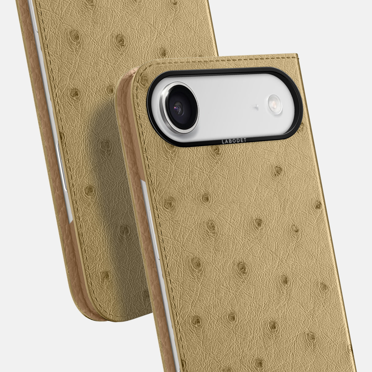 Folio Case For iPhone 17 Air In Ostrich -5 | Desert-Sand-Black