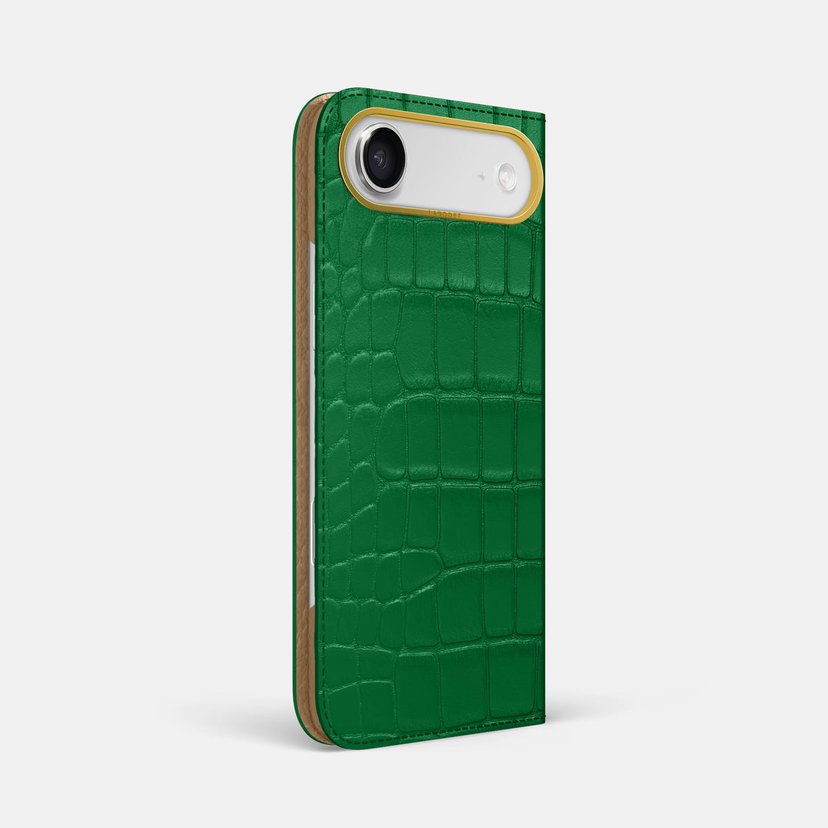 Folio Case For iPhone 17 Air In Alligator -1 | Forest-Green-Gold