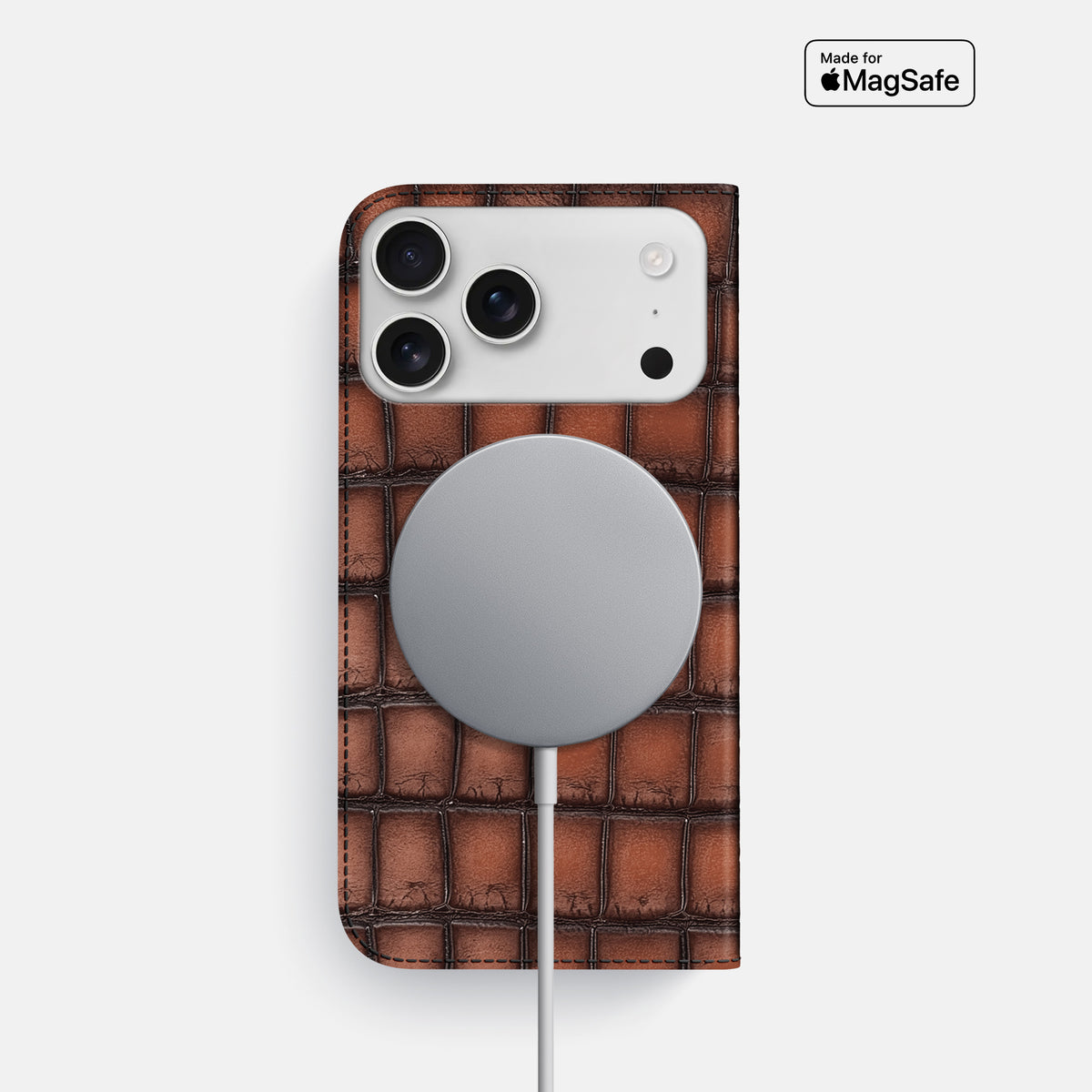 Folio Slim Case For iPhone 17 Pro In Patina Alligator -3 | Baobab