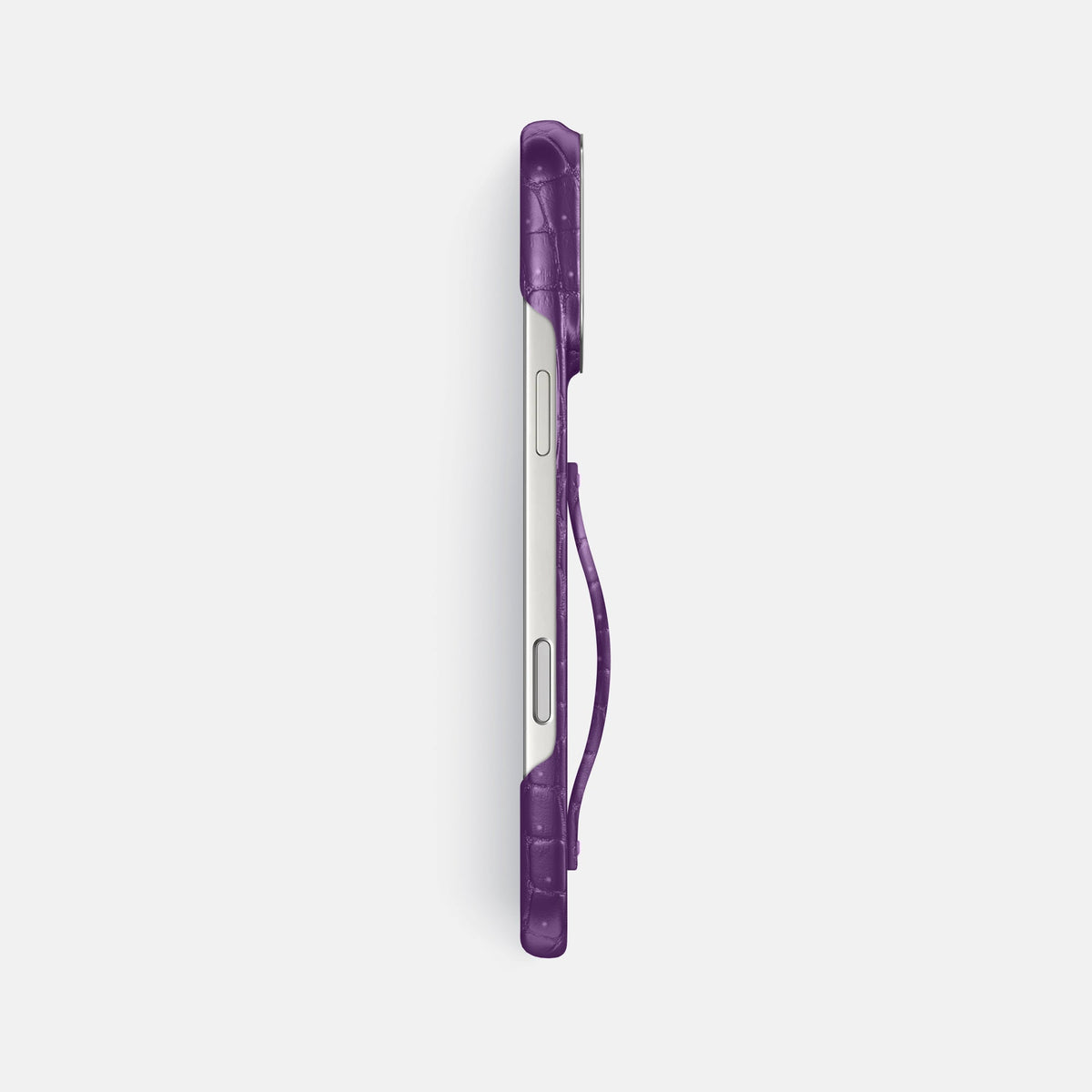 Finger Case For iPhone 18 Pro Max In Porosus Crocodile -3 | Purple-Steel