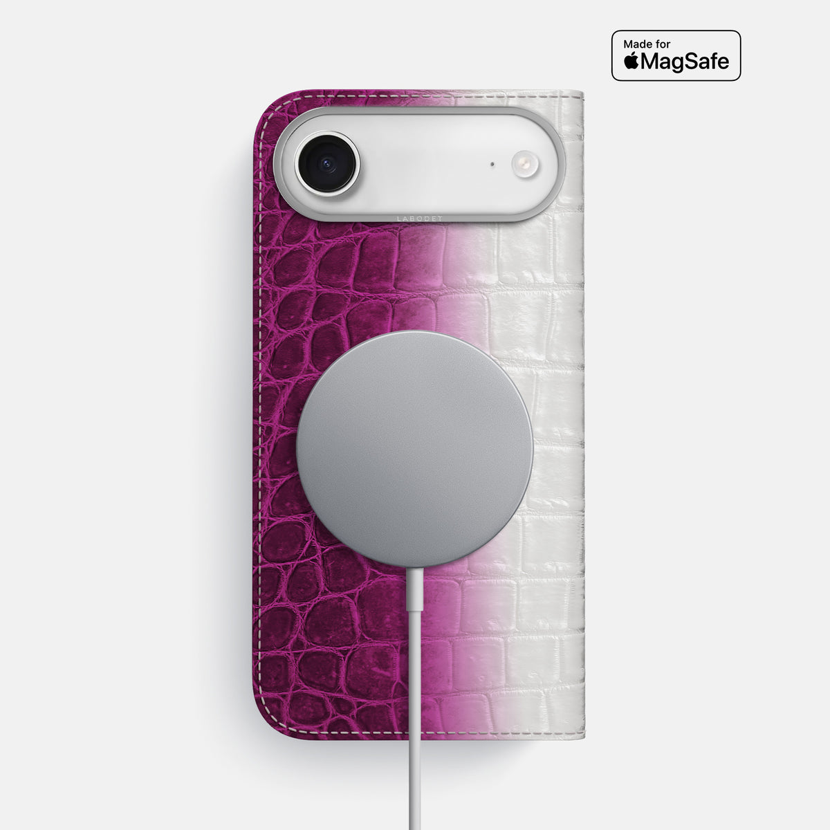 Folio Case For iPhone 17 Air In Himalayan Crocodile -3 | Fuchsia-Steel
