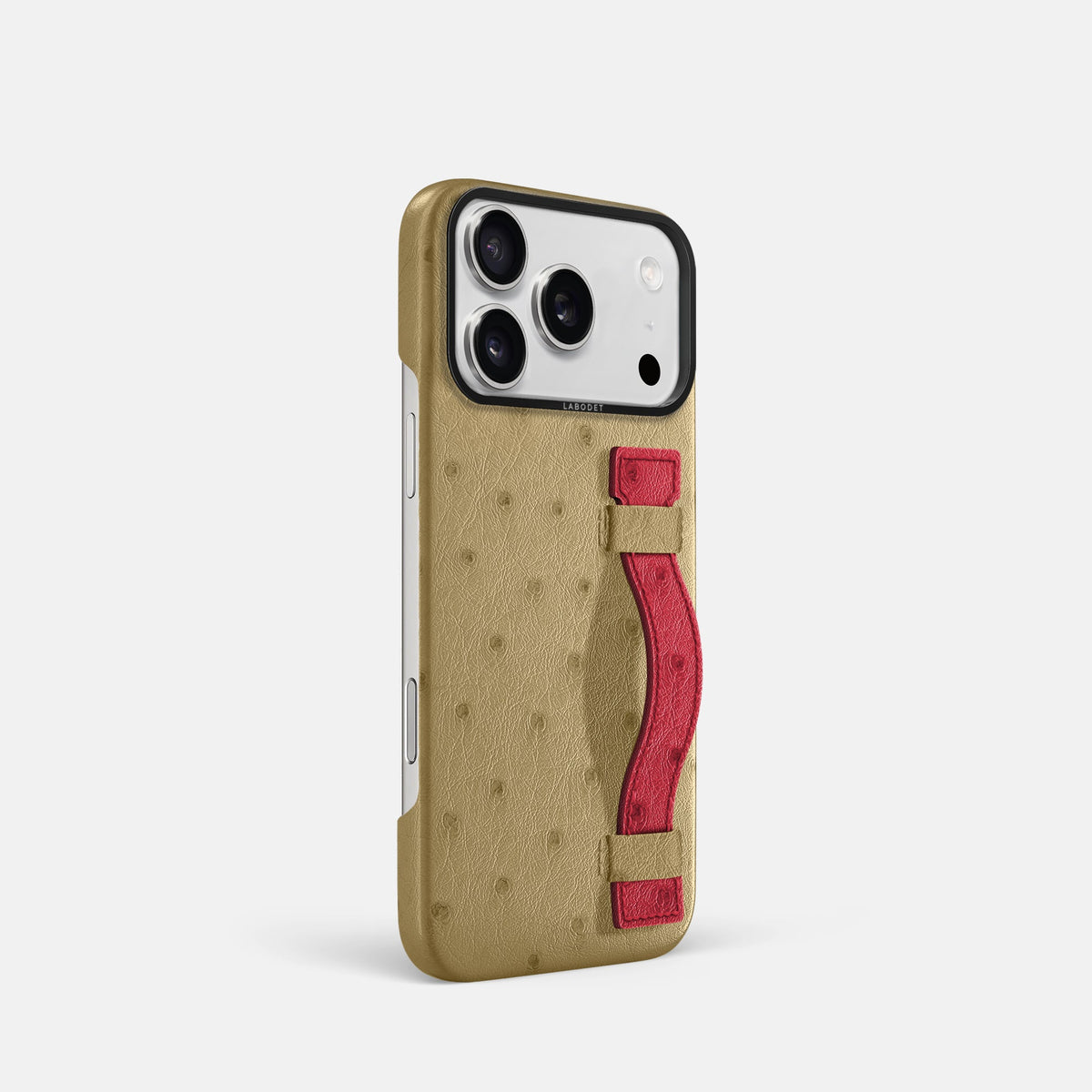 Handle Case Coloré For iPhone 18 Pro In Ostrich -2 | Desert-Sand-Black