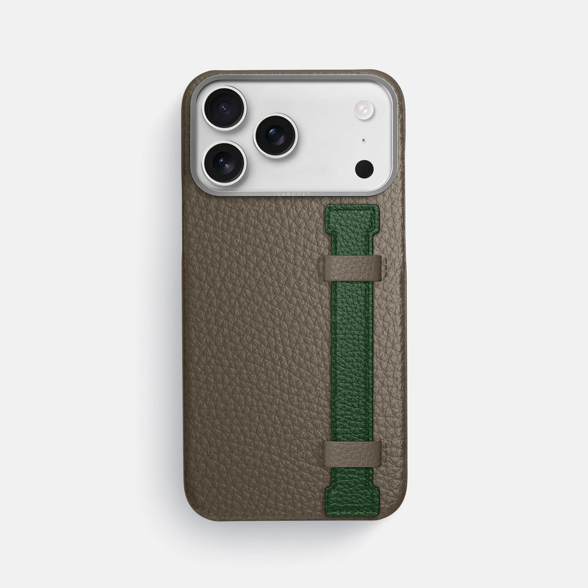 Handle Case Coloré For iPhone 18 Pro Max In Calf -1 | Taupe-Steel