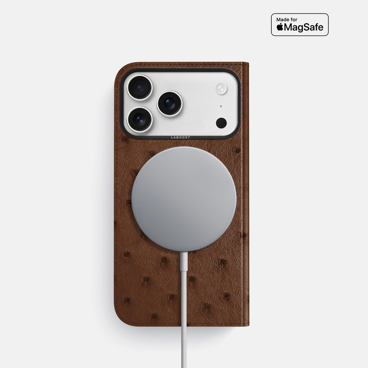 Folio Case For iPhone 17 Pro In Ostrich -3 | Chocolate-Black