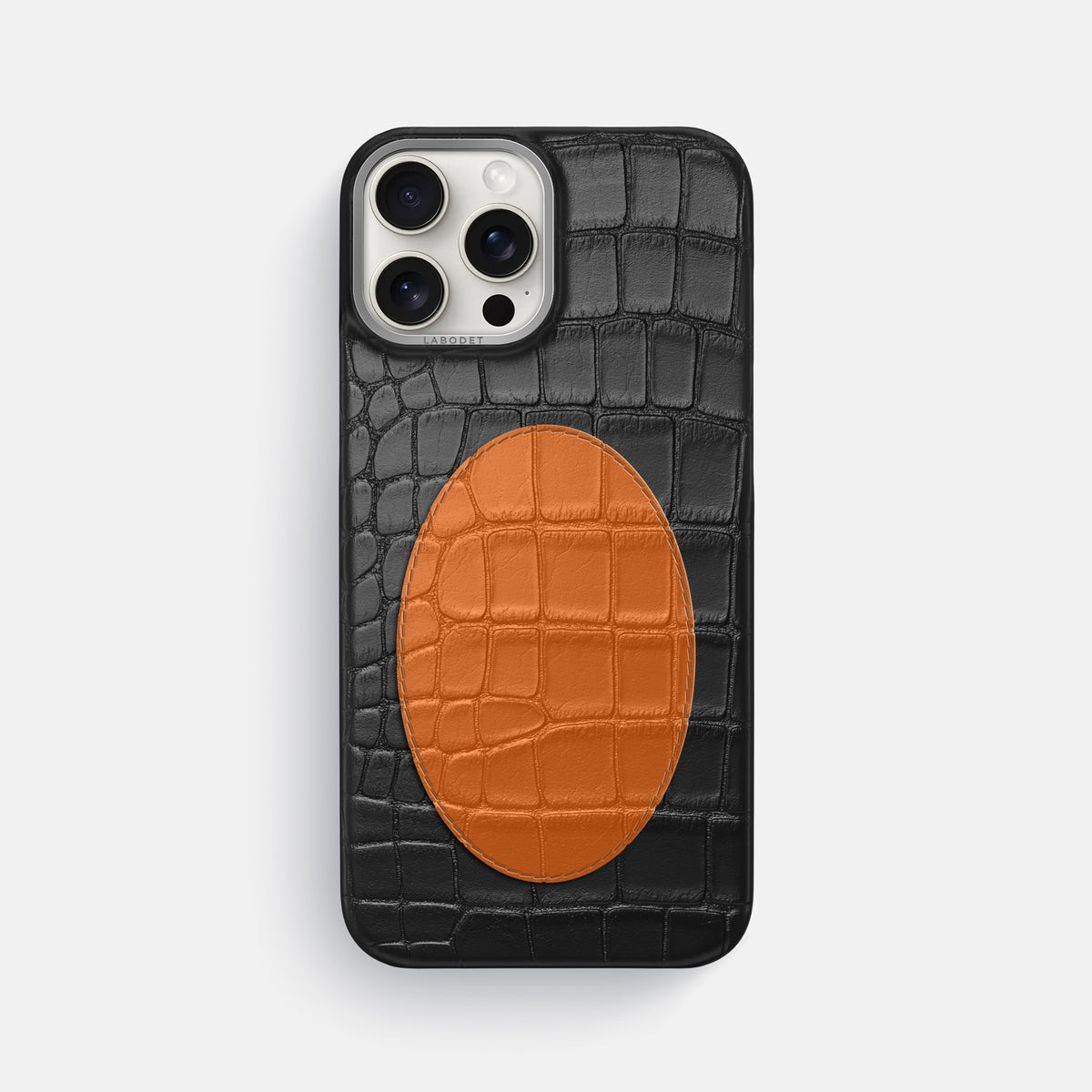 Classic Case With Oval For iPhone 16 Pro Max In Alligator -1 | Black-Steel