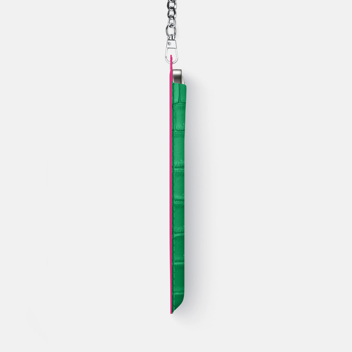 Crossbody Bag For iPhone 17 Pro Max In Porosus Crocodile -4 | Cactus-Green-Steel