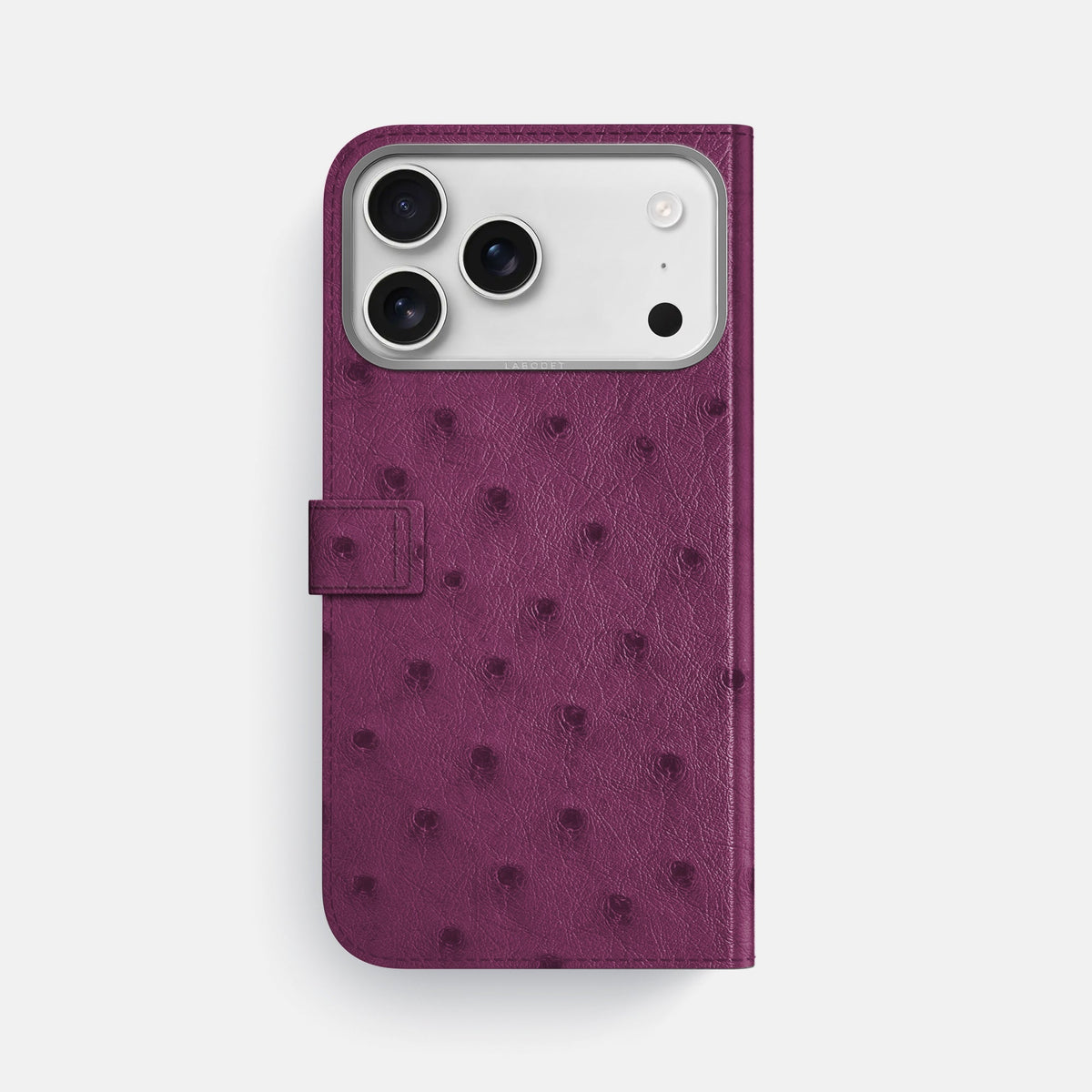 Folio Case with Clasp For iPhone 18 Pro Max In Ostrich -3 | Purple-Steel