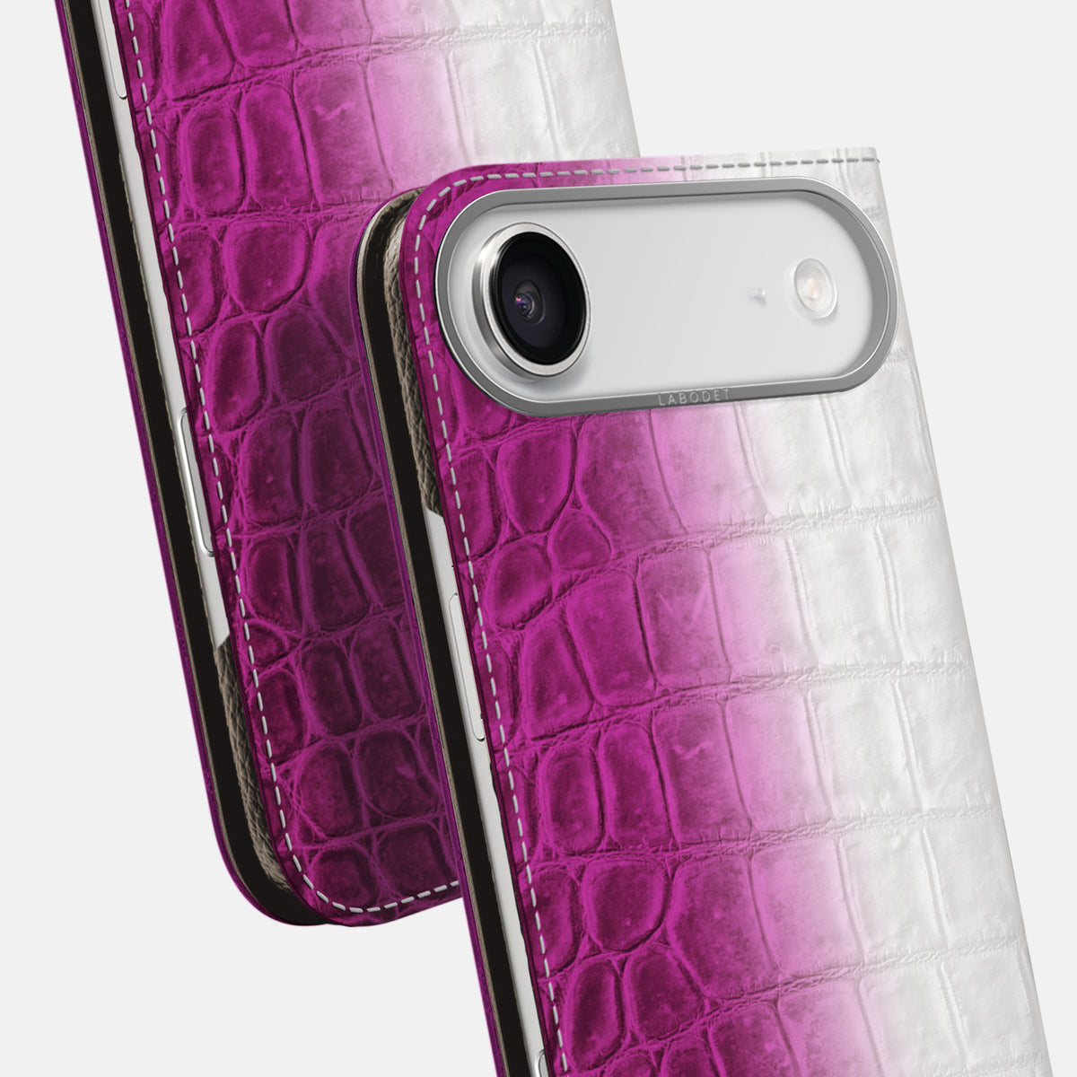 Folio Case For iPhone 17 Air In Himalayan Crocodile -5 | Fuchsia-Steel