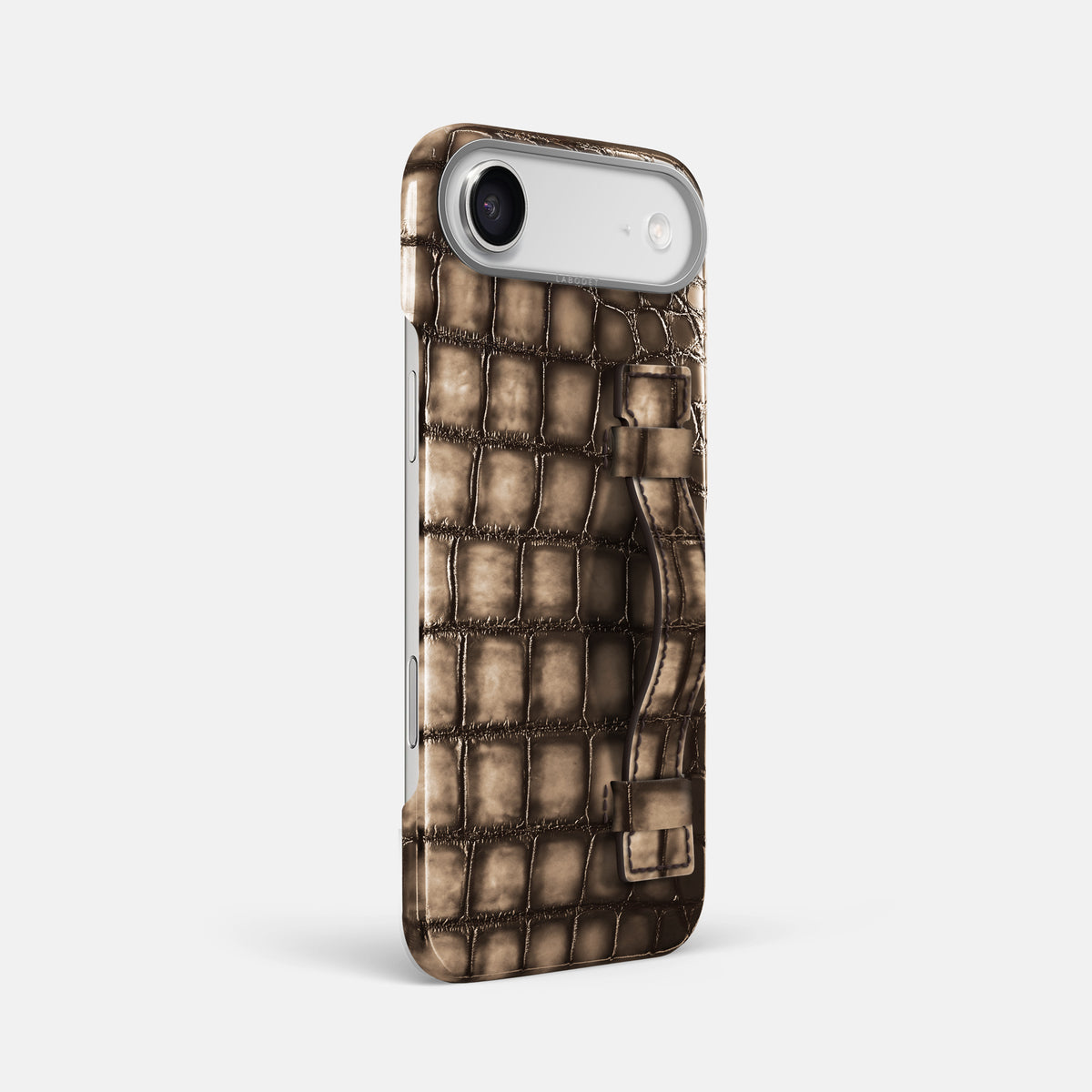 Handle Case For iPhone 17 Air In Patina Alligator -2 | Etoupe-Steel