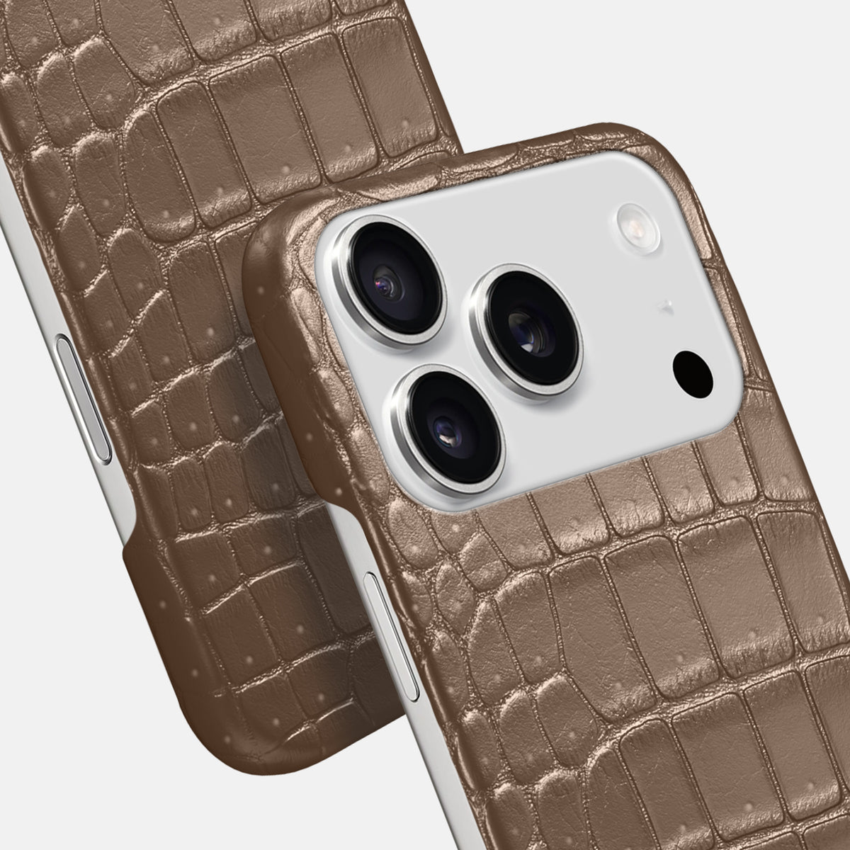 Slim Case For iPhone 17 Pro Max In Porosus Crocodile -6 | Fur-Brown
