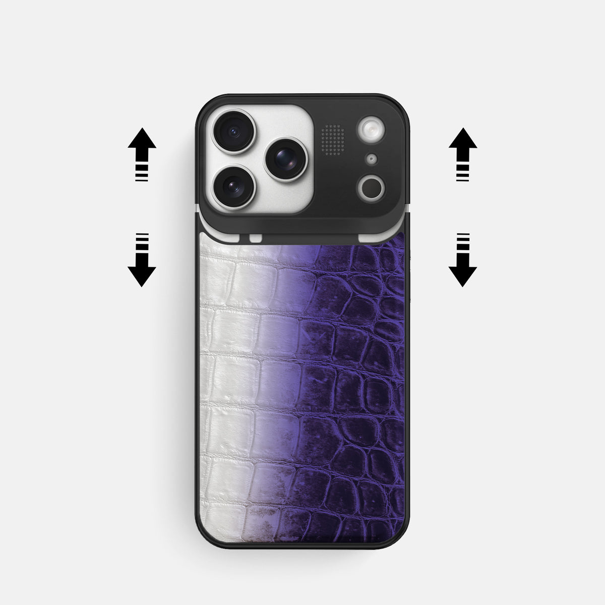 Metal Case For iPhone 17 Pro In Himalayan Crocodile -2 | Purple-Black