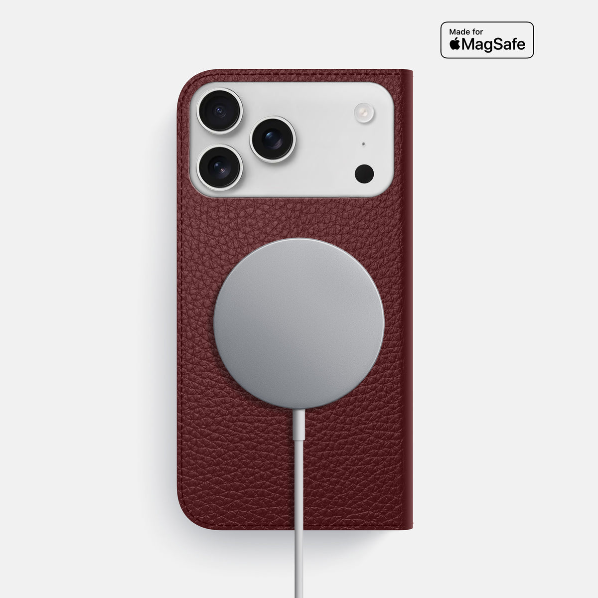 Folio Slim Case For iPhone 17 Pro Max In Calf -3 | Bordeaux