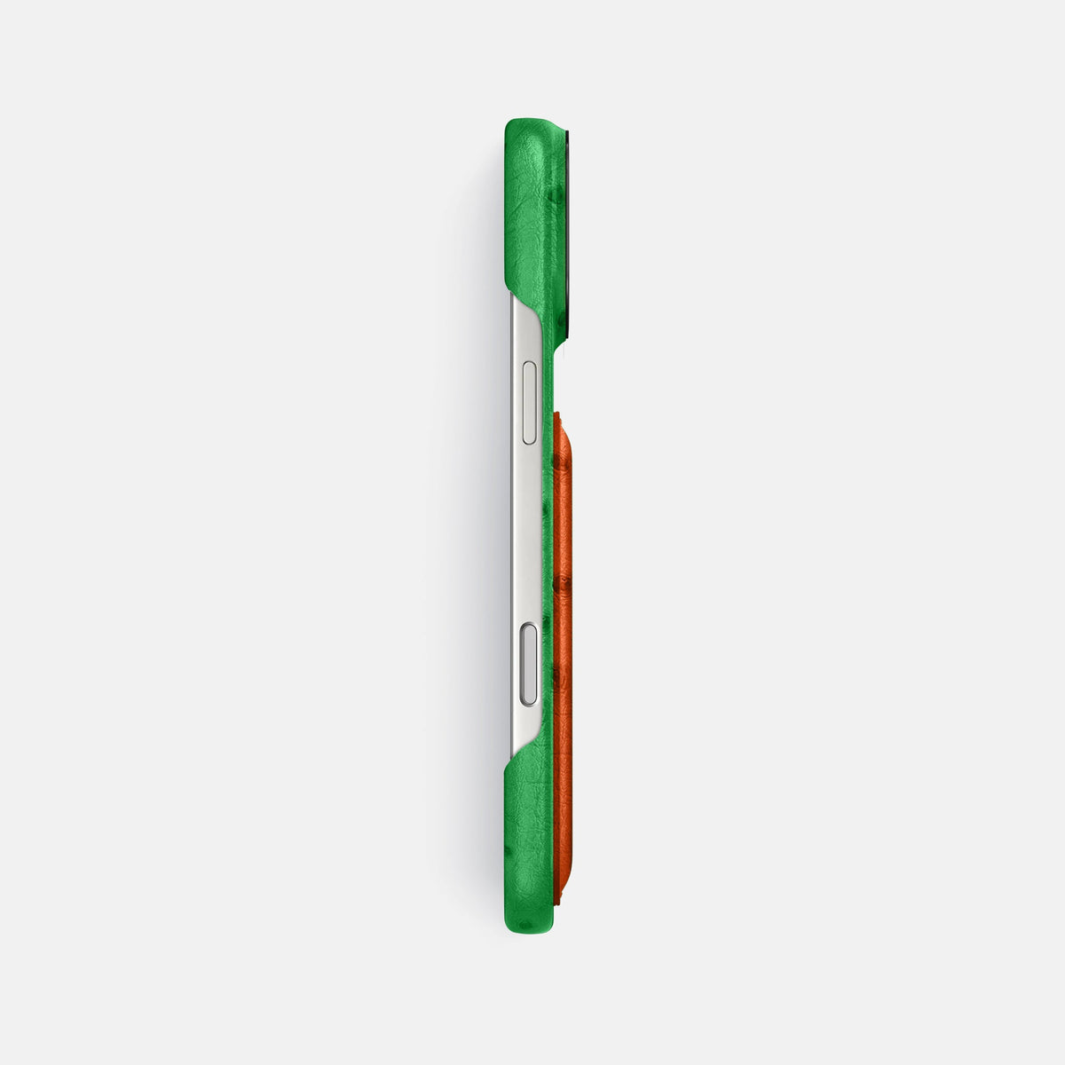 Double Card Case Coloré For iPhone 18 Pro Max In Ostrich -3 | Kentucky-Green-Black