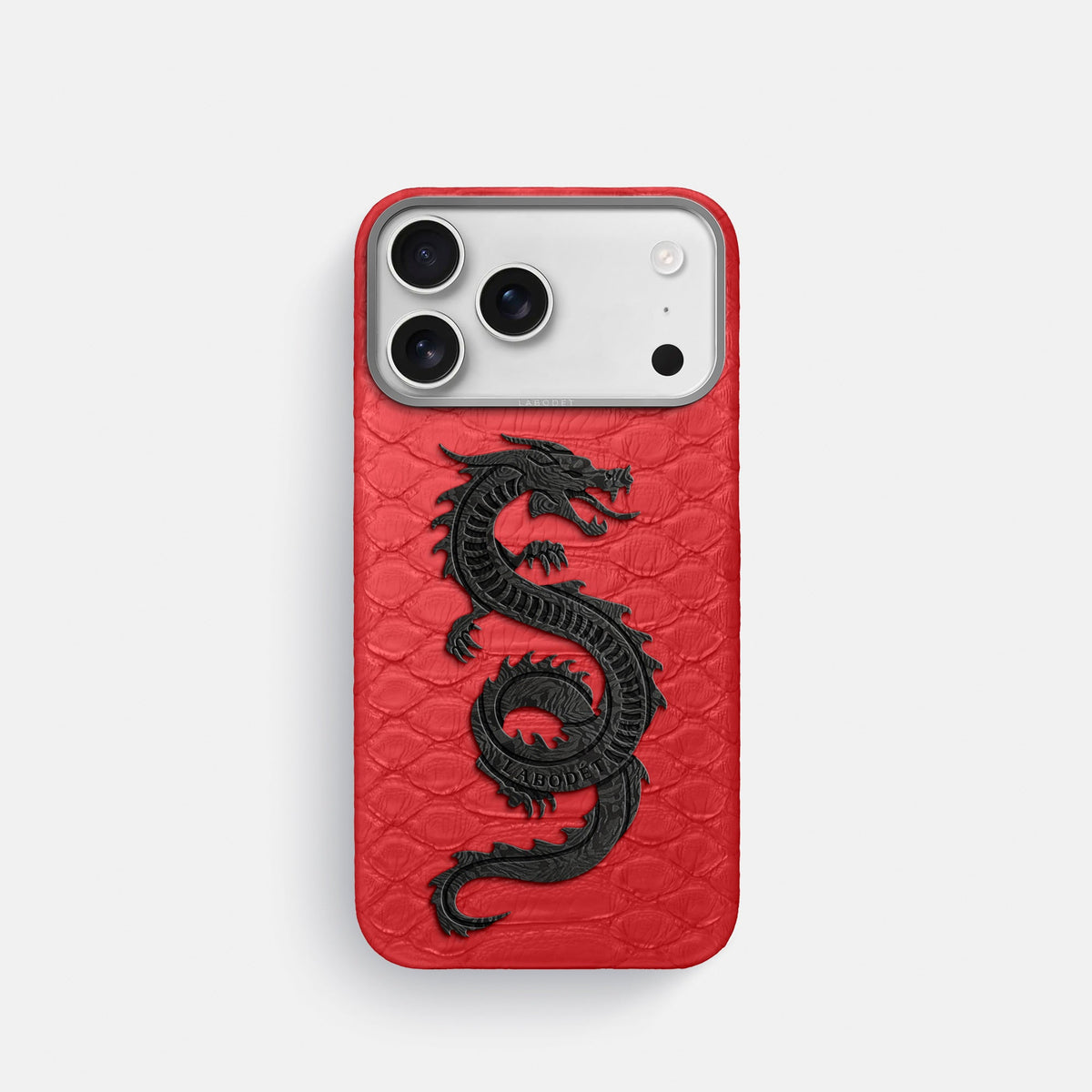 Classic Case With Carbon Dragon For iPhone 18 Pro In Python -1 | Red-Steel