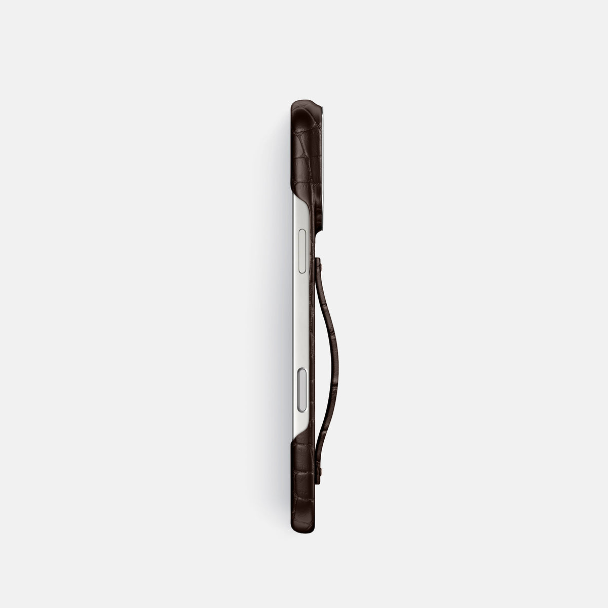 Finger Case For iPhone 17 Pro In Alligator -3 | Dark-Brown-Steel