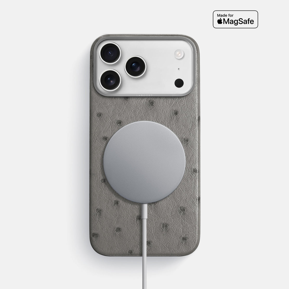Classic Case For iPhone 18 Pro Max In Ostrich -5 | Grey-Steel