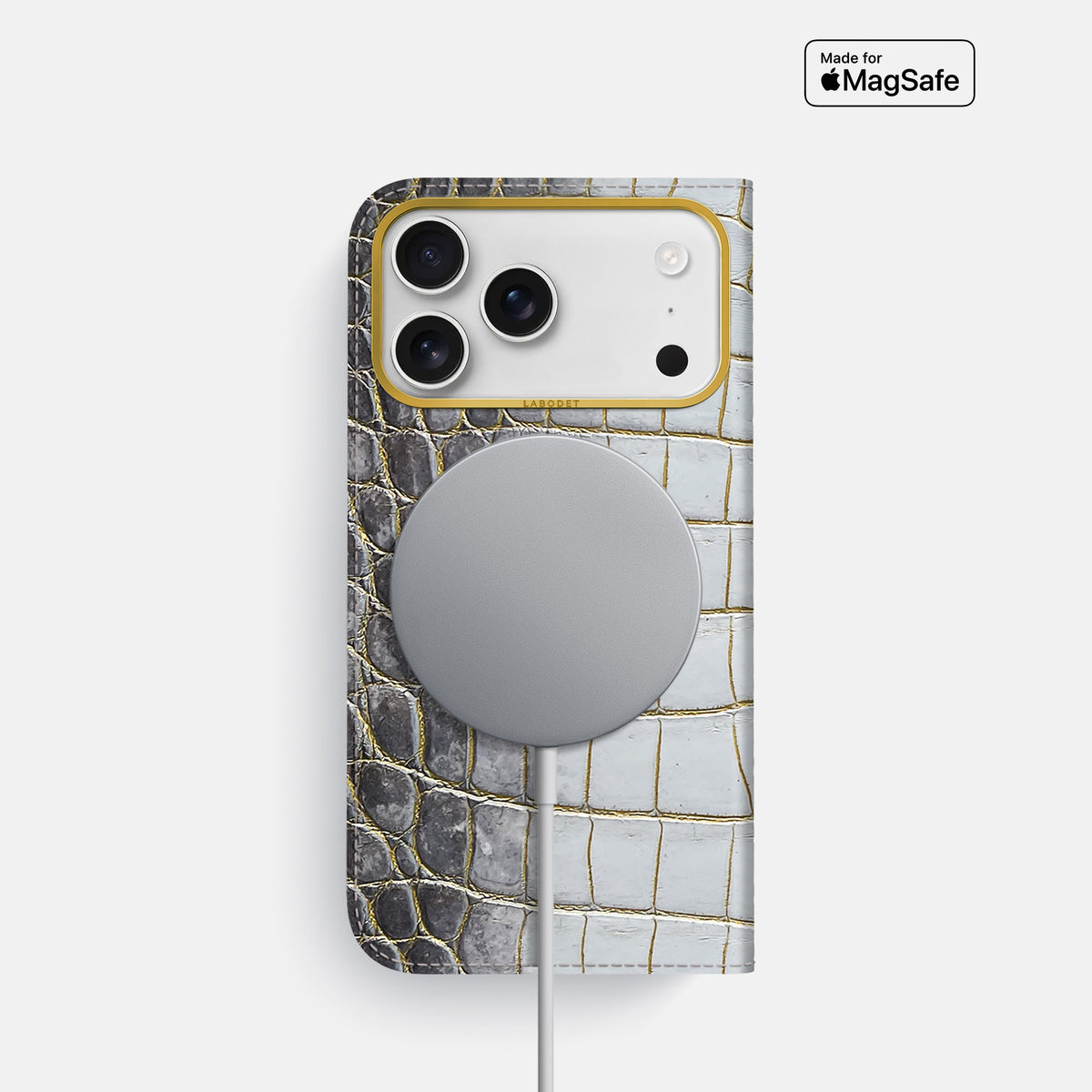 Folio Case For iPhone 17 Pro In Himalayan Crocodile -3 | Gold-Gold